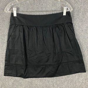 Loft Skirt Women's Size 4 Black 100% Cotton Zipper Mini